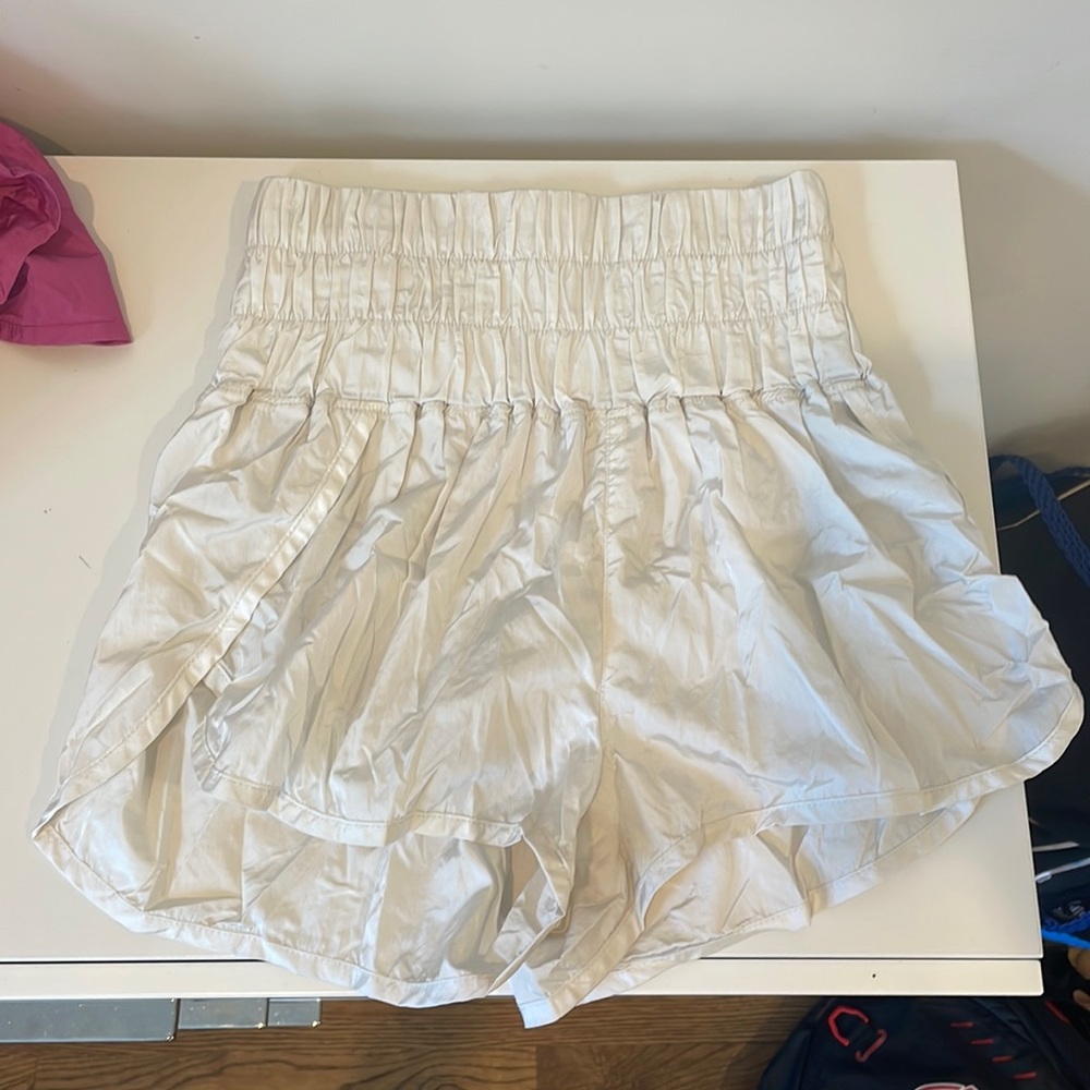Free people movement white high waisted shorts